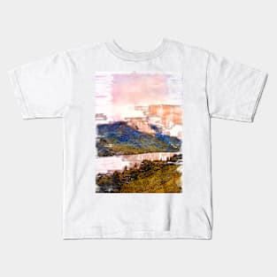 Foggy Glenfinnan River & Mountain Scotland. For Foggy Forests & Mountain Lovers. Foggy mountain collection Kids T-Shirt